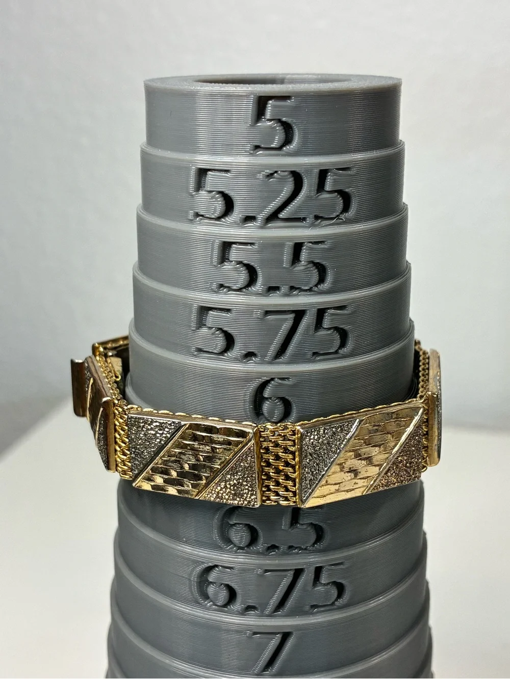 VTG Gold and Silver Tone Textured Link Bracelet SMALL  - Women Jewelry
